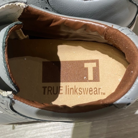 True Linkswear Classix Golf Shoe mens 7 women’s 8.5 Grey Leather Spikes Oxford - Picture 8 of 11